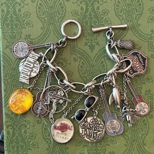 Silver Charm Bracelet with Musical Theme